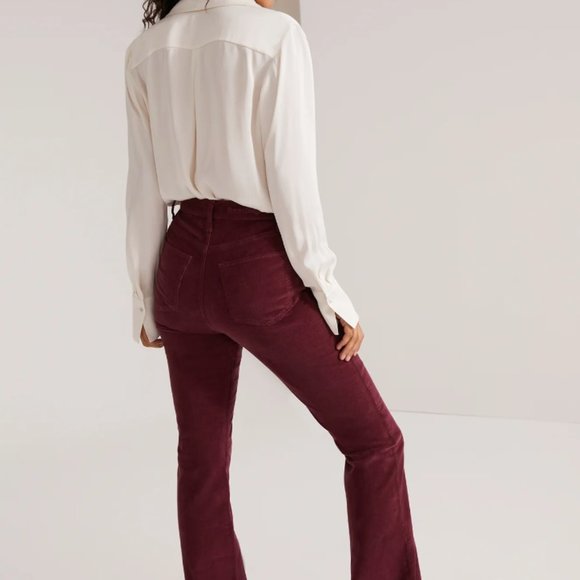 THE VALENTINA SUPER HIGH RISE FLARE - Maroon Banner - Picture 2 of 2